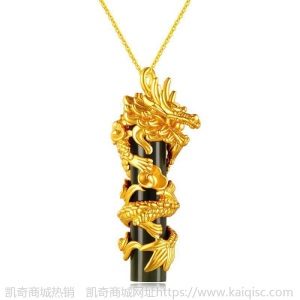 S925银金镶玉龙绕柱项链和田玉项链女ins锁骨链新款送女友