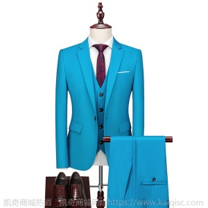 新款 西装男士西服套装男三件套韩版 休闲职业装婚庆纯色一件代发