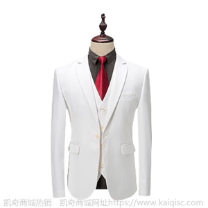 爆款速卖通全球购西服2020男士精品高端白色西服套装三件套男凯奇