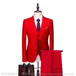 新款 西装男士西服套装男三件套韩版 休闲职业装婚庆纯色一件代发
