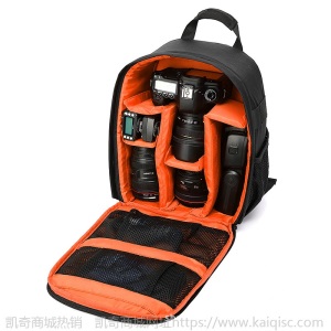 厂家直销双肩小型休闲摄影包防水单反背包多功能相机包凯奇爆款