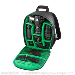 厂家直销双肩小型休闲摄影包防水单反背包多功能相机包凯奇爆款
