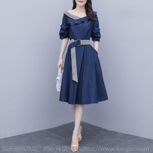 胖mm法式洋气连衣裙2021夏季大码女装胖妹妹新款遮肚子显瘦淑女裙
