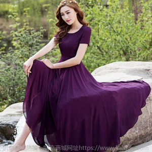 长裙夏连衣裙女2021新款气质雪纺修身沙滩裙大摆显瘦裙子超长款