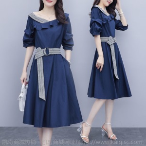 胖mm法式洋气连衣裙2021夏季大码女装胖妹妹新款遮肚子显瘦淑女裙