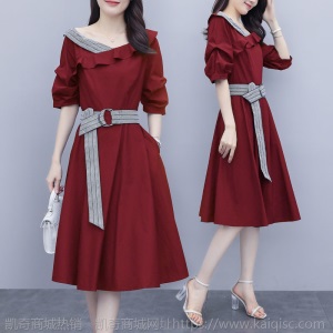 胖mm法式洋气连衣裙2021夏季大码女装胖妹妹新款遮肚子显瘦淑女裙
