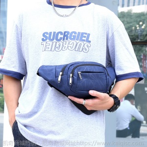 腰包定制 新款休闲男士胸包 个性条纹手机腰包 时尚潮牌运动背包