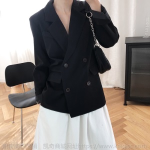 鹿西 白色小西装外套女2021秋季杭州女装新款韩版休闲西服上衣952
