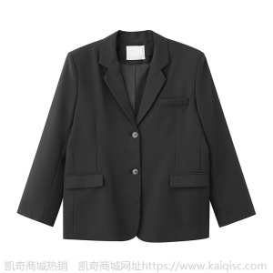 2021韩版秋季新款简约时尚纯色单排扣垂感宽松休闲西装外套女W237