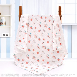 6层纱布婴儿浴巾110*110纯棉宽边ins风儿童纱布浴巾六层水洗童被