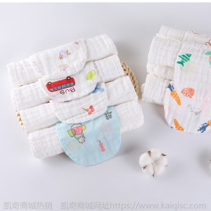 ❤好评率100%❤4层婴儿吸汗巾儿童纱布垫背巾纯棉卡通幼儿园隔汗巾大号宝宝汗巾