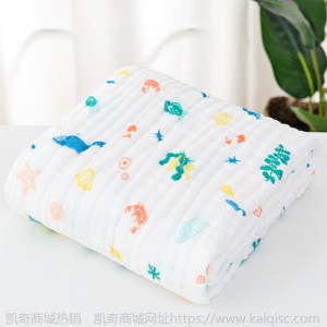 纱布浴巾婴儿六层新生儿宝宝抱被 全棉泡泡纱毯子全棉婴幼儿用品
