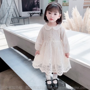 童装批发中大童3-8岁女童纯棉花边品质公主裙2021秋季女童蕾丝裙