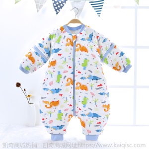 婴儿分腿睡袋冬季加厚宝宝纯棉防踢被儿童睡袋一件代发