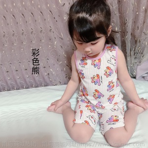 婴儿短袖睡袋宝宝春夏季薄款纯棉幼儿童空调房分腿防踢被四季通用