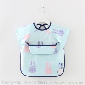 夏季薄款儿童罩衣纯棉防水短袖反穿衣宝宝吃饭衣围裙小孩围兜护衣