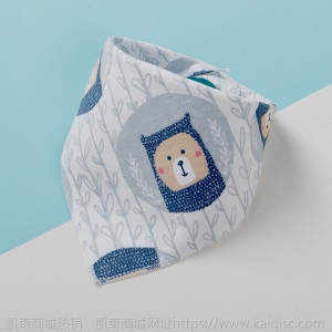 纯棉三角巾 儿童围嘴双面纯棉口水巾定制 防脏吸水婴儿围嘴口水兜