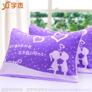 一对装棉无捻起毛毛圈枕巾成人枕头巾保暖透气吸湿卡通两条装枕巾