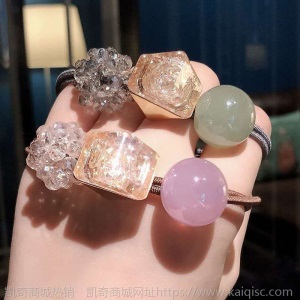 新款发饰可爱头绳水晶皮筋莫兰迪发圈小饰品头花扎头发10元店货源