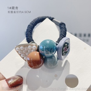 韩版头绳女渐变色钻石绒发圈可爱珍珠皮筋钻盘发绳10元店货源义乌