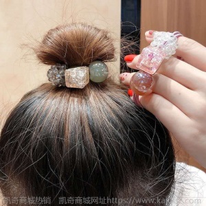新款发饰可爱头绳水晶皮筋莫兰迪发圈小饰品头花扎头发10元店货源