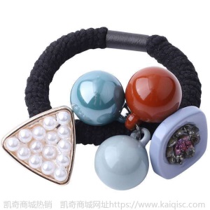 韩版头绳女渐变色钻石绒发圈可爱珍珠皮筋钻盘发绳10元店货源义乌