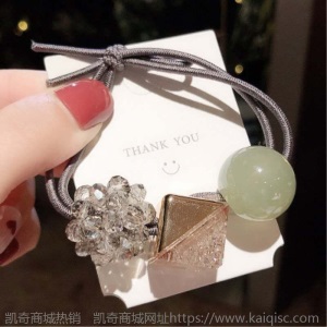 新款发饰可爱头绳水晶皮筋莫兰迪发圈小饰品头花扎头发10元店货源