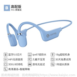 凯奇爆款骨传导耳机 蓝牙5.0便携式运动健身防水无线不入耳耳机