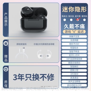 双耳无线蓝牙耳机迷你超小隐形凯奇电商一件代发TWS半入耳式5.1