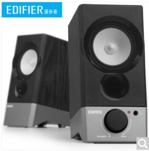 漫步者（EDIFIER）R19U 木质纯音2.0迷你桌面音响 电脑音箱 黑色
