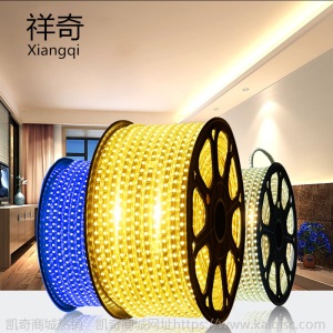 led灯带5730户外防水三色变光2835双排三排工程亮化七彩高压灯带