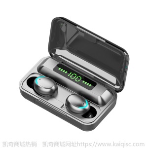 凯奇新款F9蓝牙耳机笑脸款 蓝牙耳机 TWS无线耳机触控数显立体声