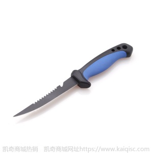 阳江厂家开鱼刀 不锈钢背齿打磷鱼刀 带刀鞘套户外钓鱼用品批发