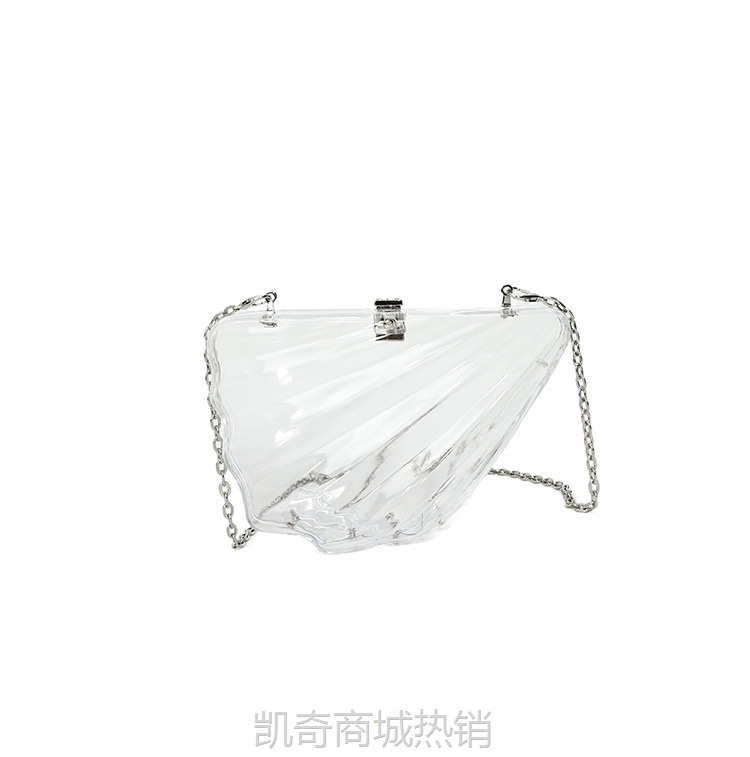 跨境时尚潮流异性天使之翼扇形高级感小众亮色晚宴包欧欧美链条女