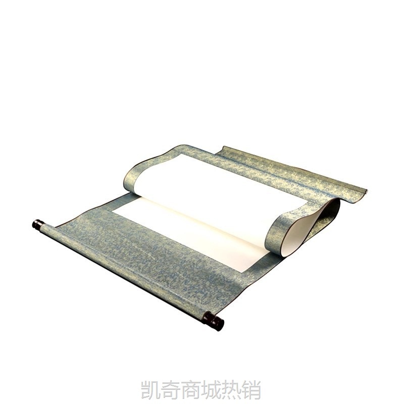 云母熟宣空白画轴工笔画小楷书法创作手工装裱绫布仿古熟宣卷轴