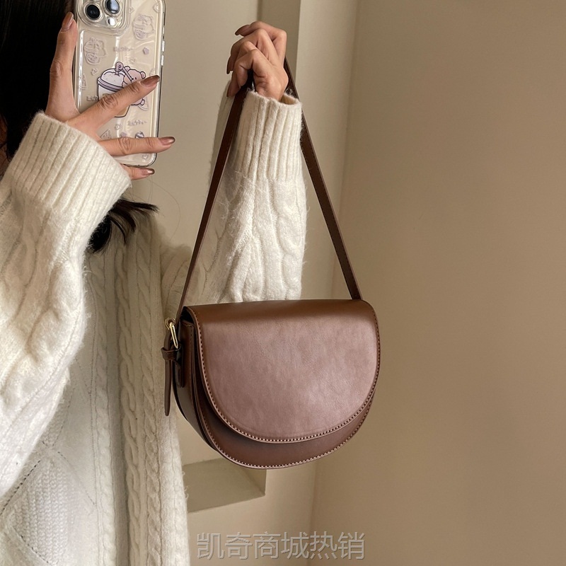 跨境时尚马鞍包简约质感小包包高级感女包小众设计斜挎包通勤包