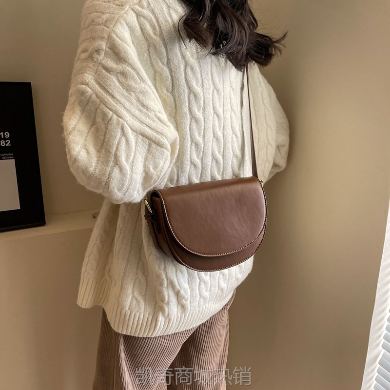 跨境时尚马鞍包简约质感小包包高级感女包小众设计斜挎包通勤包