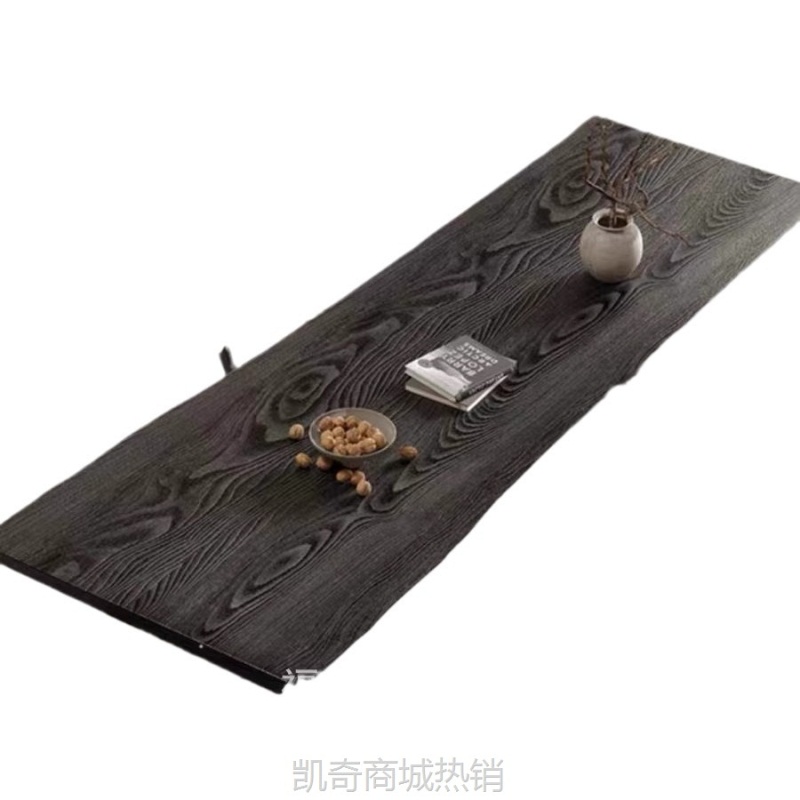 侘寂风茶桌悬浮碳化茶台实木大板功夫泡茶茶桌办公室会客洽谈桌子