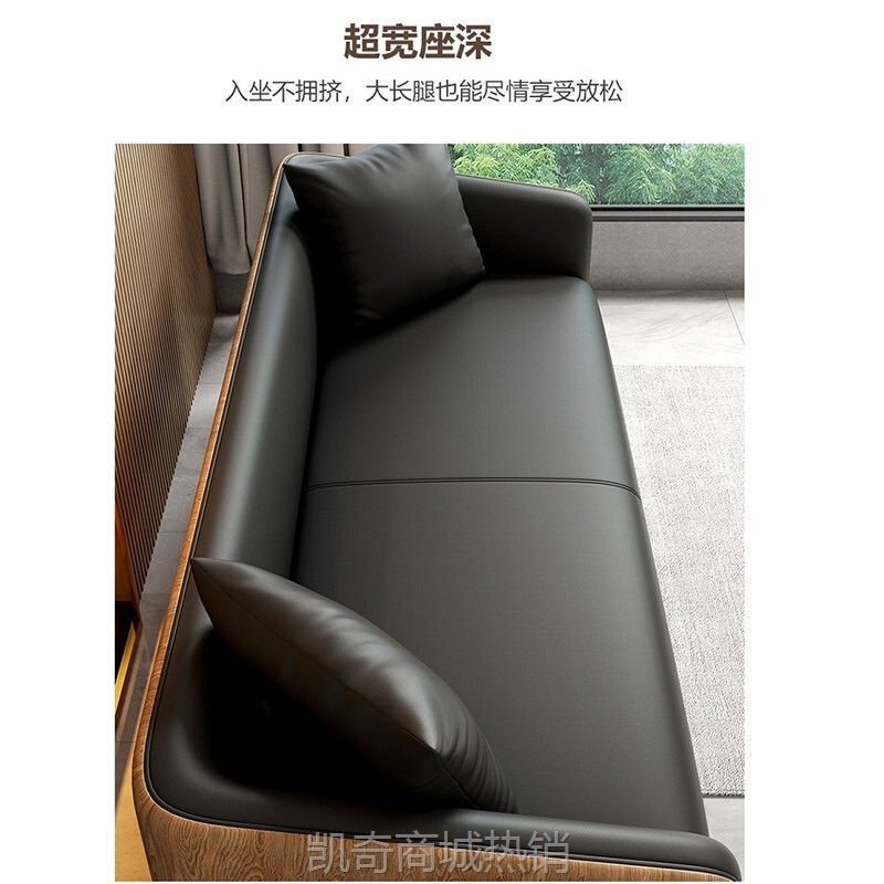 办公沙发茶几组合简约商务现代休闲区接待会客三人位办公室沙发-
