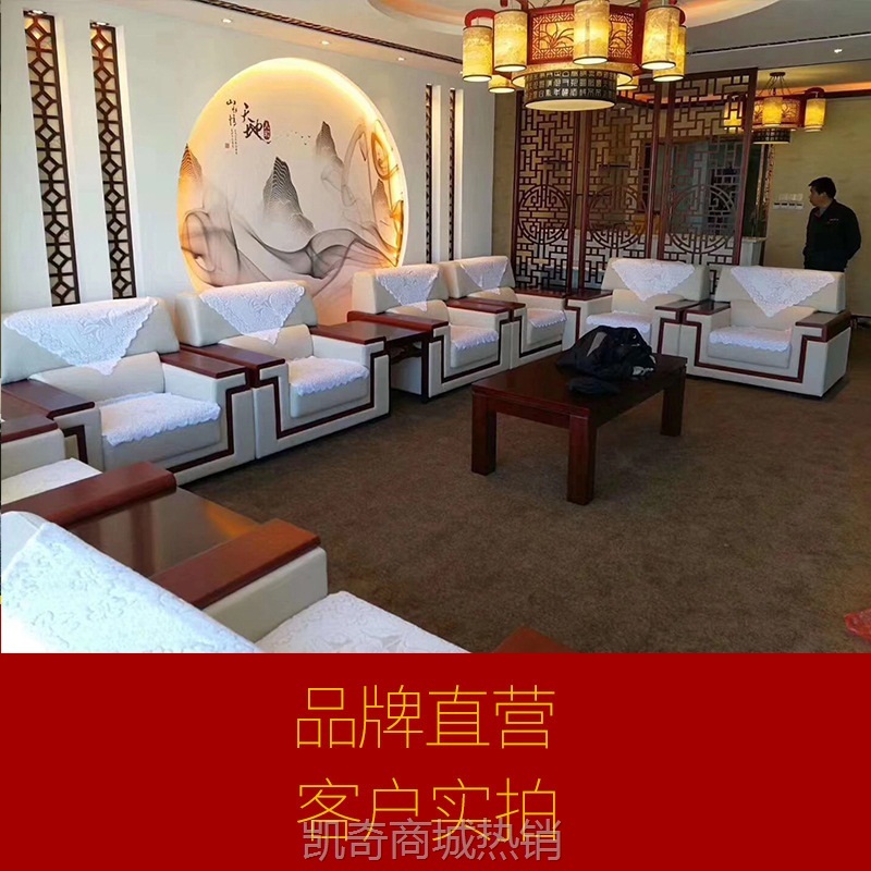 会议室贵宾洽谈布艺沙发茶几组合现代简约商务接待会客区沙发办公