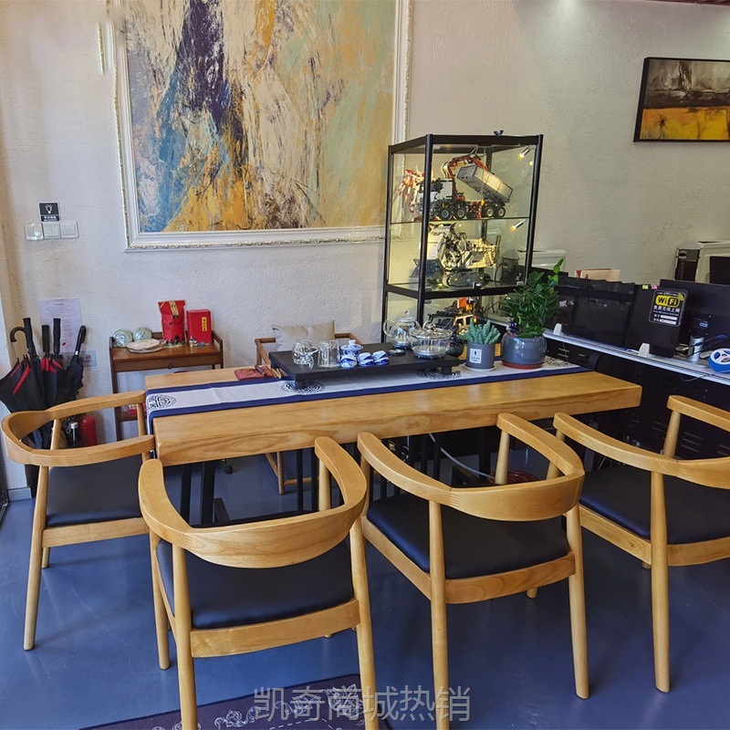新中式茶桌全套家用客厅禅意泡茶桌椅组合酒店办公室接待实木茶台