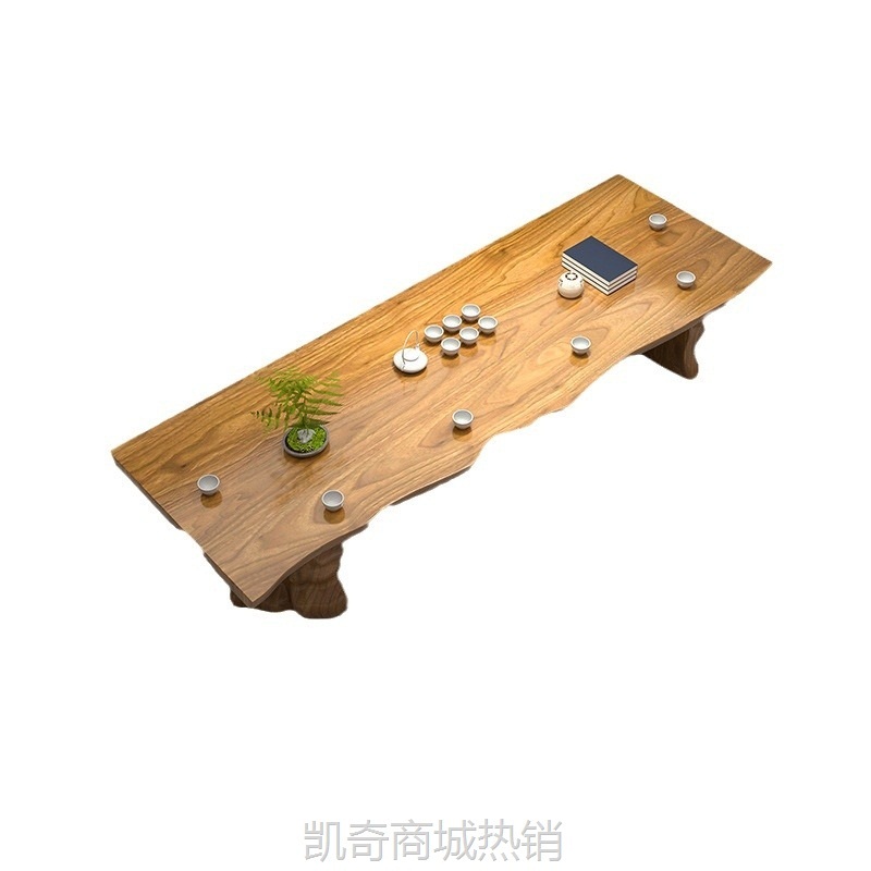新中式实木茶桌 洽谈大板功夫泡茶桌简约办公室客厅家用茶台全套