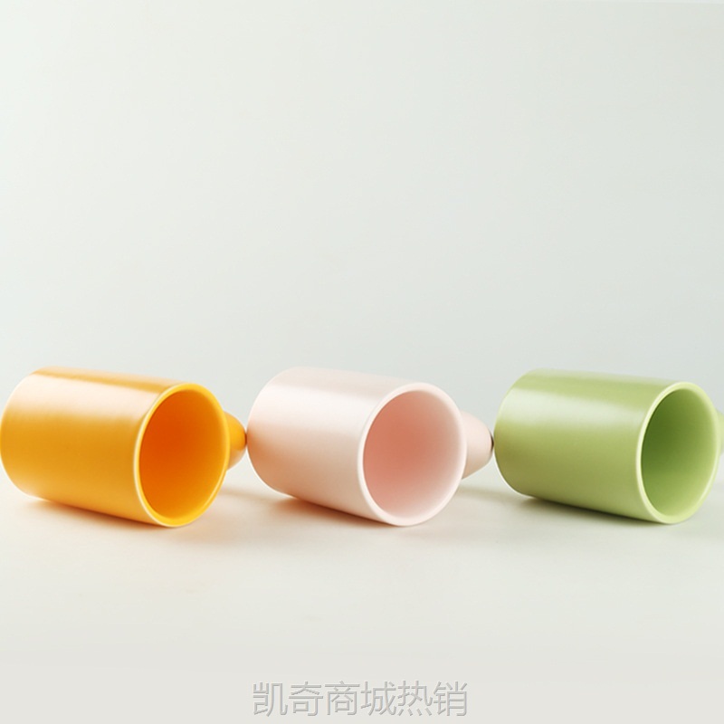 北欧ins风网红大耳朵马克杯歪把陶瓷粗手柄水杯咖啡杯创意艺术感
