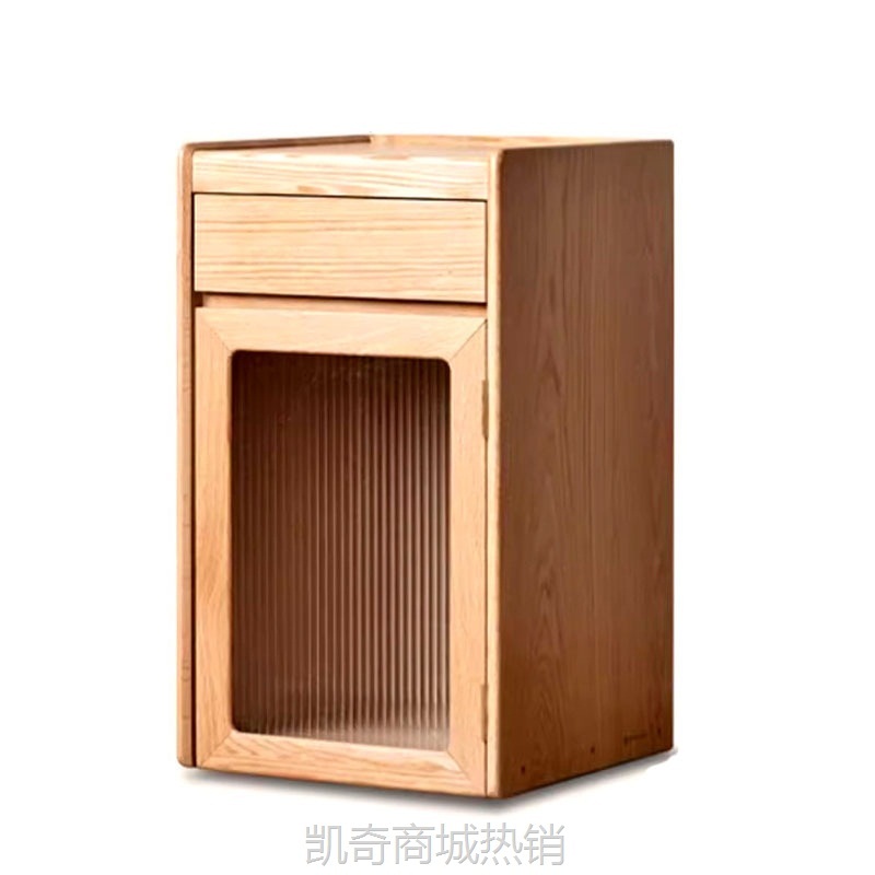 橡木实木可移动茶水柜小户型泡茶桌客厅沙发边几新中式家用小茶台