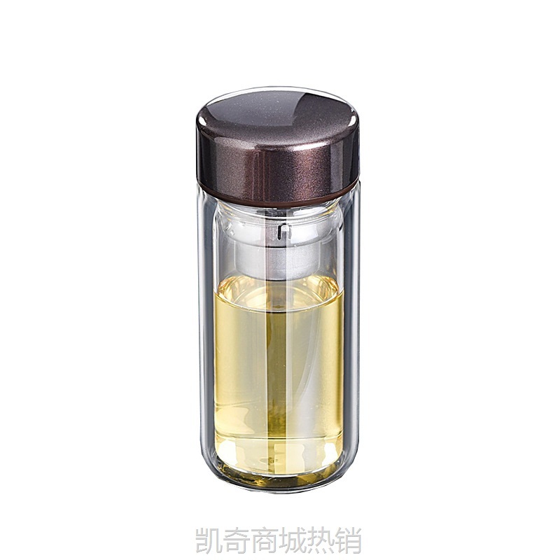 双层加厚玻璃杯女士创意时尚水杯泡茶花茶杯子礼品杯印字logo批发