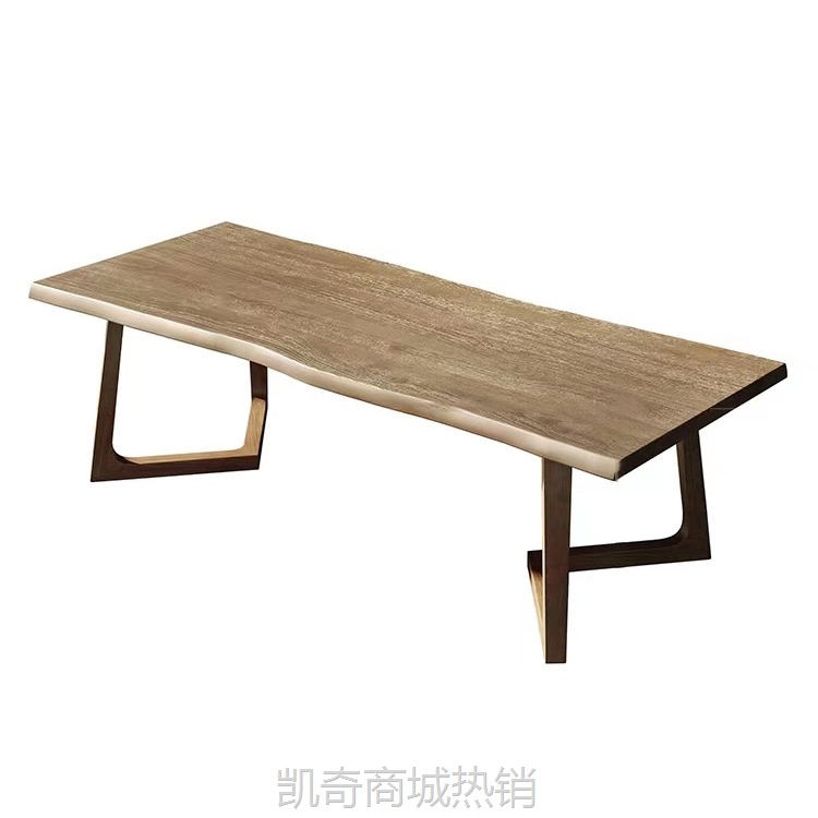 北欧复古实木泡茶大板茶台茶桌客厅原木阳台家用茶几简约桌椅组合