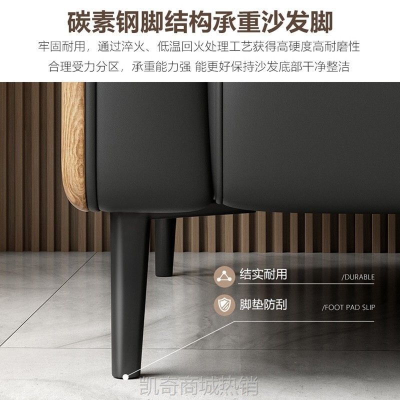 办公沙发茶几组合简约商务现代休闲区接待会客三人位办公室沙发-