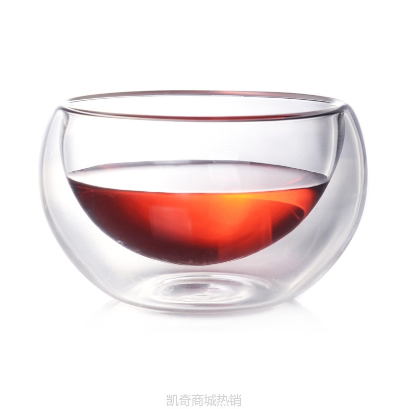 玻璃双层杯子批发品茗杯花茶杯高硼硅真空手工艺厂家功夫茶具