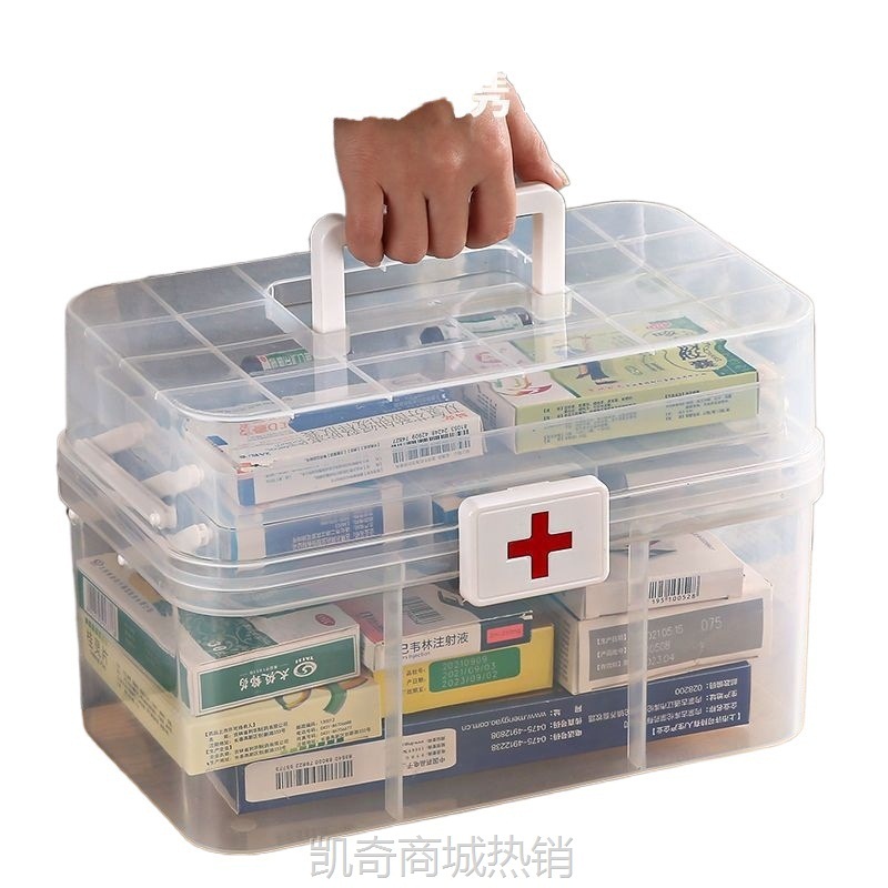 药箱收纳盒家用多功能家庭便携多层大容量双层医药箱收纳厂家