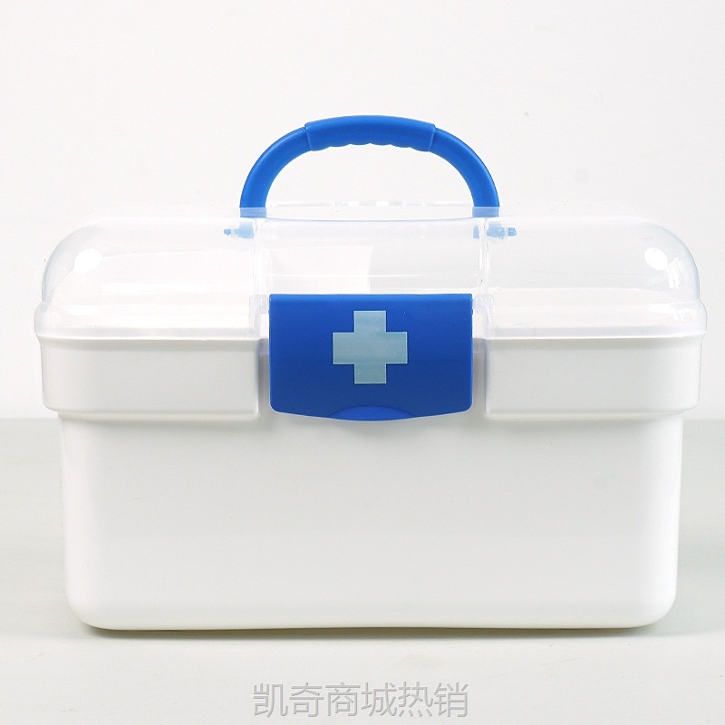 大号手提塑料广告药箱　医院赠品药店促销双层家居药箱